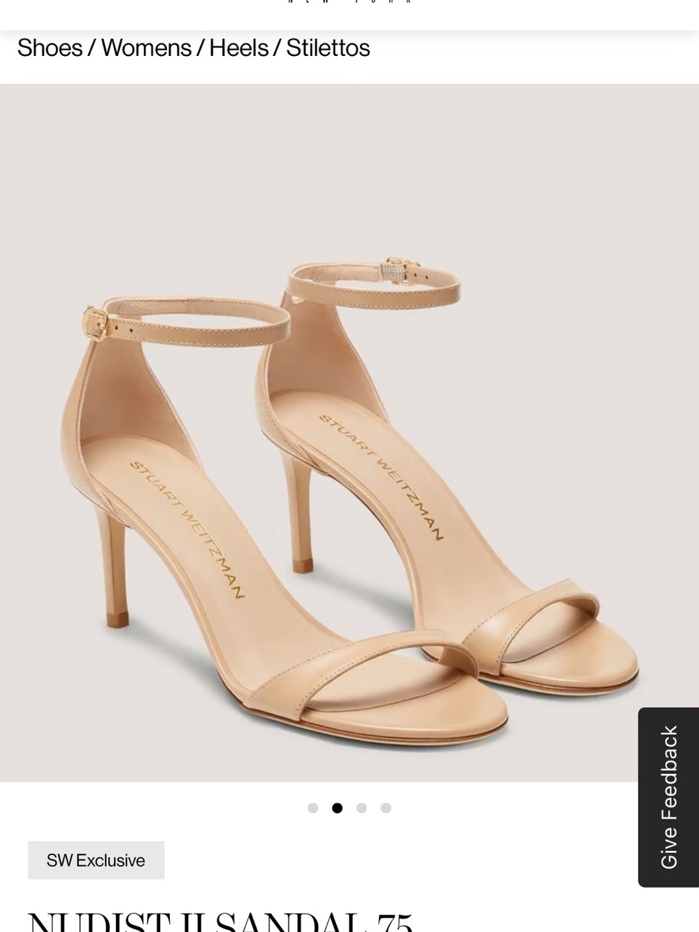 Stuart Weitzman Nude Ankle-Strap Stiletto Sandals